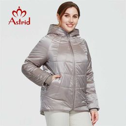 Astrid Autumn Winter Women's coat women Windproof warm parka Plaid fashion Jacket hood large sizes female clothing 9385 211013