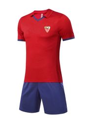 Sevilla FC Men's Tracksuits lapel sports suit Back mesh breathable exercise cool outdoor leisure sport short-sleeved shirt