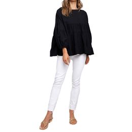 Women T-Shirt Female Long Sleeve Round Neck Ruffles Tops Elegant Ladies Solid Colour Loose Spring Autumn Clothing 210522