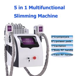 Cryo body sculpture fat freezing cryolipolysis slimming machine ultrasonic cavitation RF vacuum therapy machines with 6 lipolaser pads