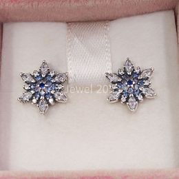 Andy Jewel Crystallised Snowflake Stud Earrings Made of 925 Sterling Silver Fit European Pandora Style ALE Stud Jewelry