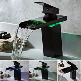 Basin Faucet Copper Waterfall Water Temperature Control Discoloration Table Washbasin Bathroom Sink Mixer Tap