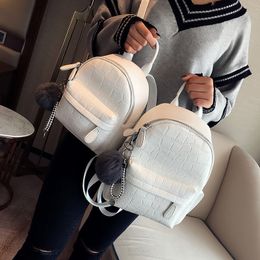 QQD White BackPack Women PU Leather Cute Mini Backpack Female Causal Travel Backpacks For teenager Girls Rucksack K726