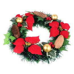 Decorative Flowers & Wreaths 1 Pc 30CM Christmas Wreath Pine Cone Home Store Hanging Decoration