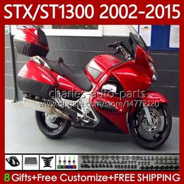 Bodywork For HONDA ST1300 Pan European STX1300 02-15 Body 93No.6 Glossy Red STX ST 1300 ST-1300 02 03 04 05 06 07 08 STX-1300 2009 2010 2011 2012 2013 2014 2015 Fairing