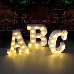 LED Letter Night Light Alphabet Number Heart Plastic LED Light for Wedding Valentines Day Ornament Birthday Party DIY Decoration Y0827
