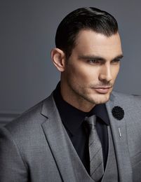 Handsome Grey Suits For Men Fashion Groom Suit Wedding Tuxedos Buy Again My Orders Traje de tres piezas para hombres FATO de Mens 185k