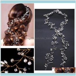 Jewellery Jewelryluxury Wedding Bridal Rhinestone Faux Pearl Headband Tiara Hair Chain Headpiece N14 20 Clips & Barrettes Drop Delivery 2021 I