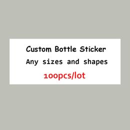 Custom Rectangle Bottle Adhesive Sticker Label Waterproof Vinyl Can Packaging for Food Cosmetic Shampoo Colorful and Goil Foil