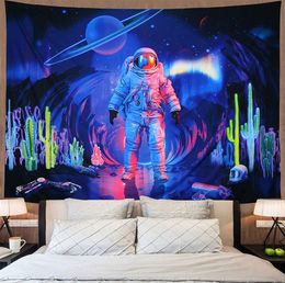 Nordic color astronaut tapestry abstract print boho wall hanging farmhouse home decor beach towel wall blanket