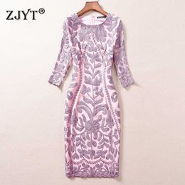 Plus Size 5XL Women Luxury Embroidery Party Dress Spring Festa Elegant Vintage Pencil Cocktail Annual Evening Robe Femme Vestido 210601