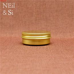 30g Gold Aluminium Jar Refillable Cosmetic Lip Oil Eye Cream Wax Tin Empty Screw Cap Lotion Containersbest qualtity