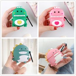 3D Cute Cartoon Cases Dragon Green Pink Bluetooth Earphone Accessories Soft Silicone Protective Cover for Apple Airpods 1 2 Pro 3 Case Headphone Box