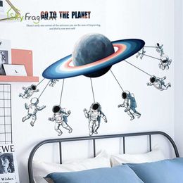 Creative space planet astronaut sticker kids room ation home self-adhesive stickers 3d stereo wall bedroom decor