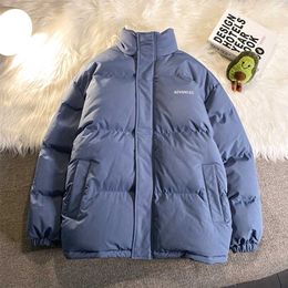 Winter women's plus size down jacket fashion Korean version of solid Colour loose thick couple warmth stand-up collar parka 211216