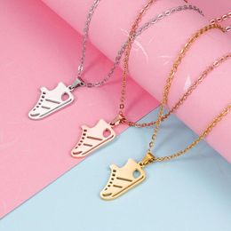 Pendant Necklaces Fnixtar 10Pcs Mirror Polished Hollow Shoes Stainless Steel Cable Chain For Womens Mens Hip Hop Punk