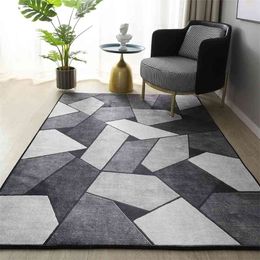 Modern Carpets For Living Room Nordic Style Geometric Printed Rugs For Bedroom Washable Anti-slip Large Area Rug Home Decoration 210917