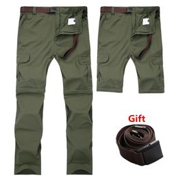 Men's Cargo Pants Spring/Summer Removable Khaki Mens Quick Dry BreathableTrousers Male Casual Plus size 6XL 7XL 210715