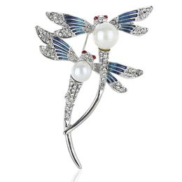 Pins, Brooches Fashion Colorful Rhinestone Crystal Brooch Pins Animal Dragonfly Enamel Broches For Women Girls Suit Party Clothes Gift Jewel