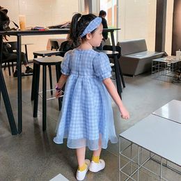 2021 Spring New Arrival Girls Fashion Plaid Dress Kids Korean Design Dresses Kids Dresses for Girls Q0716