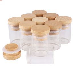 24 pieces 15ml 30*40mm Test Tubes with Bamboo Lids Glass Jars Vials Wishing Bolttes Wish Bottle for Wedding Crafts Giftgood qty