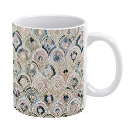 Mugs Art Deco Marble Tiles In Soft Pastels White Mug To Friends And Family Creative Gift 11 Oz Coffee Ceramic Pattern
