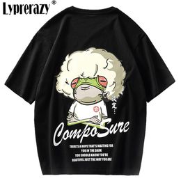 Hip Hop Streetwear T-Shirt Oversize Harajuku Cartoons Printed Men Spring Summer Half Sleeve Tops