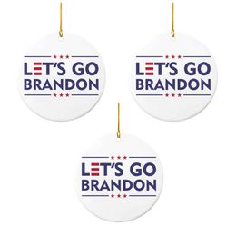 Lets Go Brandon Sign for Xmas Tree Decor Housewarming Ideas Gift Pendant