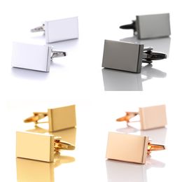 Metal rectangular Cufflinks Jewellery shirt cufflink for mens Brand Fashion Cuff link Wedding Groom Button Cuff Links AE600437615297