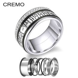 Cremo 2021 Stainless Steel Black Stacking Ring Gypsy Setting For Women Resin Rings Jewellery