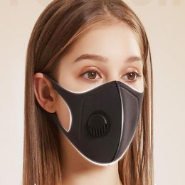 Designer Party Dustproof Breathable Black Half Face Mask With Valve Washable Reusable Sports Filter protection