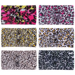 Baby Girls Headband Leopard Bow Knot Hairbands Elastic Nylon Hair Bows Turban Newborn Headwear Hair Accessories 6 Designs Optional 573 Y2