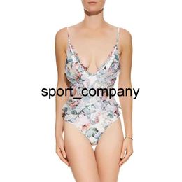 2021 One Piece Swimsuit Push Up Swimwear Women Ruffle Monokini White Floral Swimsuit Bodysuit Bathing Suit Swim Wear