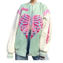 Spring and autumn jacket women fashion retro s streetwear baseball uniform female tops 211014