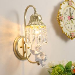 24v halogen bulb Canada - Wall Lamp Classic Crystal Chandelier Light Gold Crystalline Sconce LED Foyer Living Room Bedside Glass