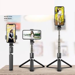 Monopods Mobile Phone Selfie Stick Integrated Telescopic Tripod Phone Holder Bluetooth-compatibl Live Stand for Smart