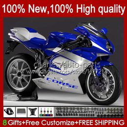 Fairings Kit For MV Agusta F4 R312 750S 312R 750R 1000R 05 06 Bodywork 35No.57 MA MV F4 750 1000 R CC Silver blue new S 1000CC 05-06 Cowling 312 1078 S 2005 2006 Full Body