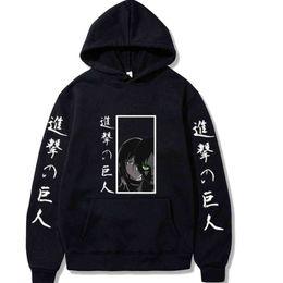 Attack on Titan Fashion Animation Hoodies Pullovers Tops Unisex Clothes Y211118