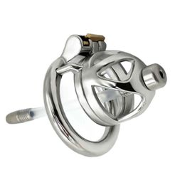 Cockrings NUUN THORNS LOCK CAGE With Urethral Catheter Penis Ring Stainless Steel Stealth Lock Male Chastity Device Dick Sex Toys For Men 1123