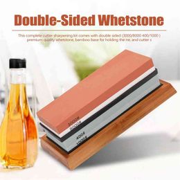 400/1000 3000/8000 Grit Premium Whetstone Cut Sharpening Stone Set Ideal Sharpener for All Blades Non Slip Base Cutter 210615