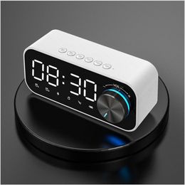 Bluetooth speaker subwoofer portable small stereo mini clock outdoor home dual alarm clock high volume