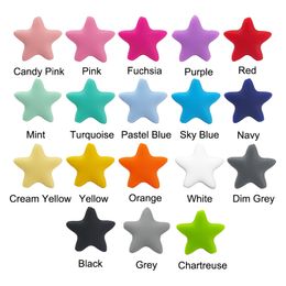 Chengkai 50pcs Silicone Star DIY Baby Rattle Pacifier Dummy Teether Jewelry Toy Making Beads Accessories bpa