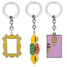best chain for pendant Canada - Tv Series Key Chain Friends Central Coffee Photo Frame Best Friend Pendant Car Jewelry Gifts
