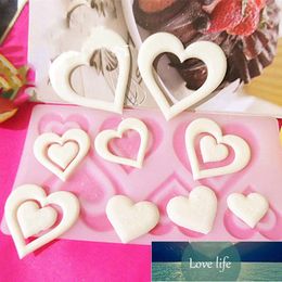 DIY 3D Heart Pattern Cake Tool Chocolate Mould Ice Cube Tray Biscuit Candy Shape Silicone Fondant Cupcake Decorati