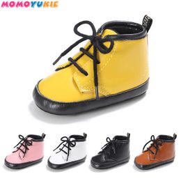 solid PU Leather Baby Moccasins Shoes lace up Baby Shoes soft sole born oxford first walkers Infant baby boot girl boy 210713