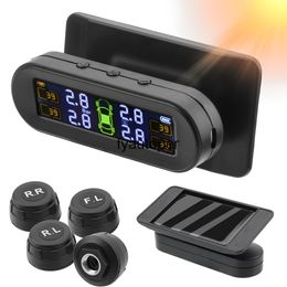 Car Tyre Pressure Sensor Temperature Warning Fuel Save Tyre Monitor System with 4 External TPMS Solar