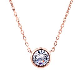 Cubic Zirconia Rose Gold Color Pendant Necklace Hot Jewelery for Women and Girls N388 N453 N454