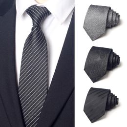 2022 casamento laço terno cinza Arco laços Marca 8 cm Gravata preta cinza para homens vestido de negócios terno gravata festa de casamento masculino com caixa de presente