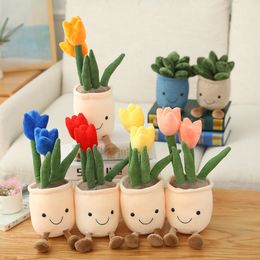 Kawaii Room Home Decor Ornaments Simulation Flower Plant Plushie Doll Indoor Plush Toys Desktop Decoration Gift