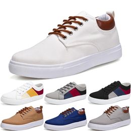 GAI 2024 Men Fashion Canvas Sneakers Shoes Black White Blue Grey Red Khaki Mens Casual Out Jogging Walking Item Thirty Six